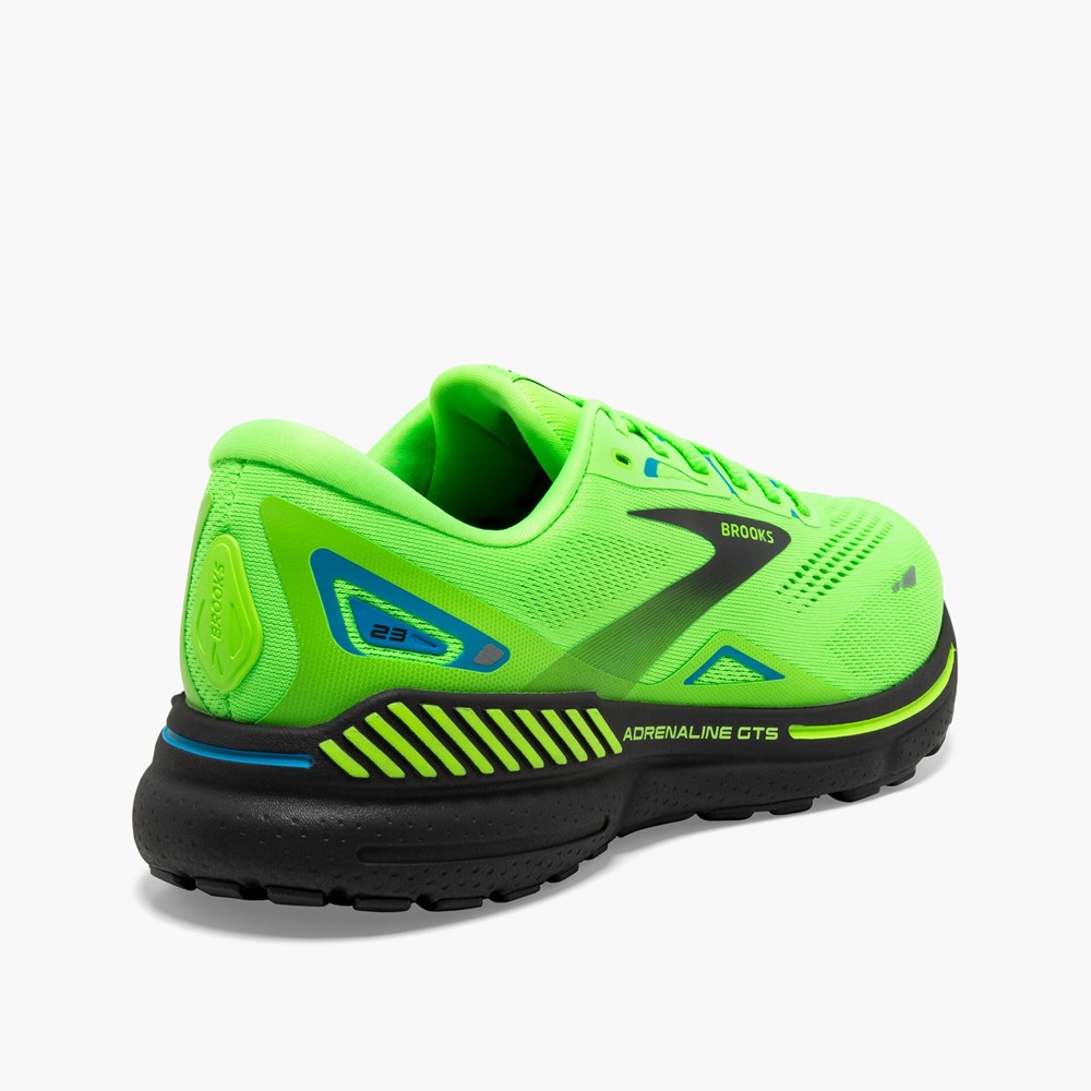 Chaussures Running Route Brooks Adrenaline GTS 23 Vert Grise Bleu Homme | NEP-4328257